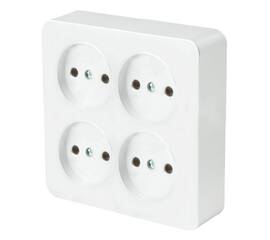 Розетка четырехместная 2P Stekker София белый MST10-14S-01 49309