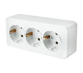 Розетка тройная 2P+PE Stekker София белый MST16-13-01 49306