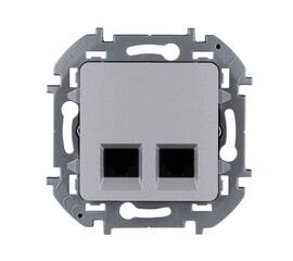 Двойная розетка RJ 45 - категория 5e - UTP - INSPIRIA - алюминий