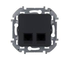 Двойная розетка RJ 45 - категория 5e - UTP - INSPIRIA - антрацит