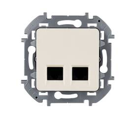 Двойная розетка RJ 45 - категория 5e - UTP - INSPIRIA - слоновая кость