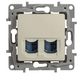 Розетка RJ45 Cat.6 двойная UTP, слоновая кость