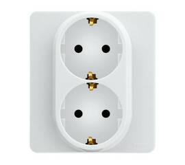 Розетка 2 x 2К+З - немецкий стандарт - 16 А - 250 В~ - INSPIRIA - белый