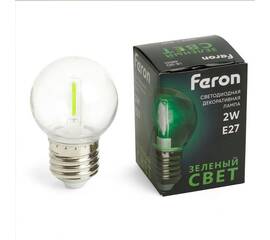 Лампа светодиодная Feron E27 2W зеленый прозрачная LB-383 48935