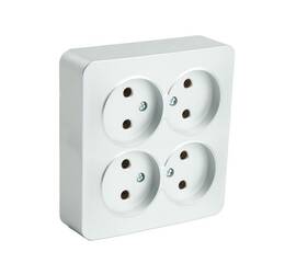 Розетка четырехместная 2P Stekker София серебро MST10-14S-03 49333