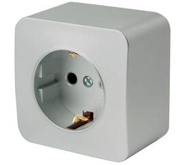 Розетка 2P+PE Stekker София серебро MST16-11-03 49326