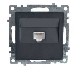 Розетка компьютерная RJ-45 Stekker Катрин графит GLS00-7107-06 49418