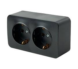 Розетка двойная 2P+PE Stekker София черный матовый MST16-12-05 49498