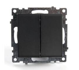 Переключатель двухклавишный Stekker Катрин графит GLS10-7107-06 49414