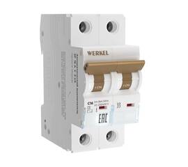 Автоматический выключатель Werkel 2P 16A C 6kA W902P166 4690389192654
