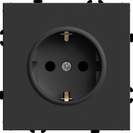 Розетка 2P+PE Stekker Эмили со шторками черный уголь RST16-5110-05 49854