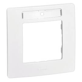 Рамка 1-постовая Legrand Etika с держателем для маркировки белая 672506