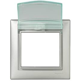 Рамка 1-постовая Legrand Valena с крышкой алюминий 770150