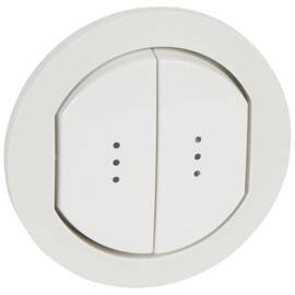 Лицевая панель Legrand Celiane переключателя двухклавишного с подсветкой белая 067804