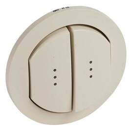 Лицевая панель Legrand Celiane переключателя двухклавишного с подсветкой слоновая кость 067824