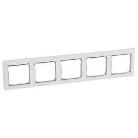 Рамка 5-постовая Legrand Valena белая/серебряный штрих 770495