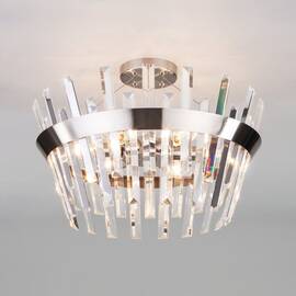 Люстра на штанге Eurosvet 10111/5 сатин-никель/прозрачный хрусталь Strotskis Smart a047848