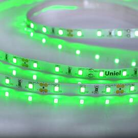 Светодиодная лента Uniel ULS-M11-2835-60LED/m-8mm-IP20-DC12V-4,8W/m-5M-GREEN PROFI катушка в гермети