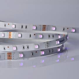 Светодиодная лента Uniel ULS-M22-5050-30LED/m-10mm-IP20-DC12V-7,2W/m-5M-RGB PROFI катушка в герметич