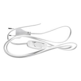 Сетевой шнур с выключателем 230V 1,9м белый, KF-HK-1-2, 51042