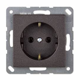 EcoProfi Розетка 2К+З 16А 250В~ авто. зажимы, антрацит, Jung