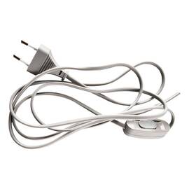 Сетевой шнур с выключателем 230V 1,9м серый, KF-HK-1-2, 51040