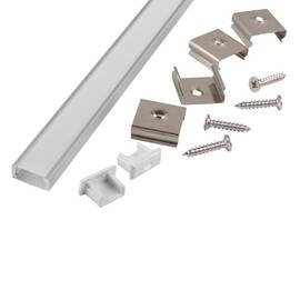 General комплект св/д профиль накл.+рассеив.+аксес. 2000х16x7мм алюм/поликарб