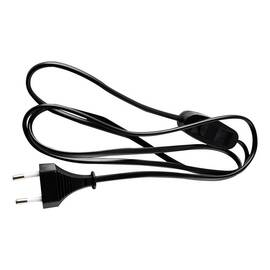 Сетевой шнур с выключателем 230V 1,9м черный, KF-HK-1-2, 51041