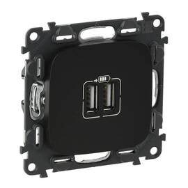 Розетка USB двойная Legrand Valena Allure 240V/5V 1500mA антрацит 754998