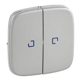 Лицевая панель Legrand Valena Allure выключателя двухклавишного с подсветкой алюминий 755227