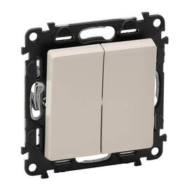 Переключатель двухклавишный Legrand Valena Life 10А 250V слоновая кость 752508