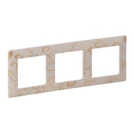 Рамка 3-постовая Legrand Valena Life Ампир бежевый 754113