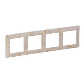 Рамка 4-постовая Legrand Valena Life Ампир бежевый 754114
