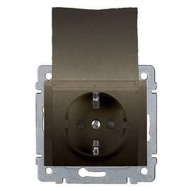 Розетка 2К+3 Legrand Galea Life 16A 250V с/з со шторками крышкой автоматические клеммы темная бронза