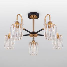 Люстра на штанге Eurosvet 70090/5 черный Smart a045144