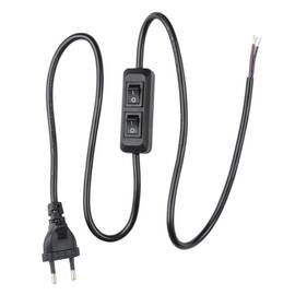 Шнур сетевой с вилкой и выключателем Uniel UCX-C90/02A-100 BLACK UL-00007465