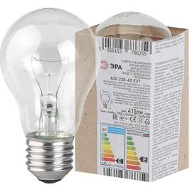 Лампа накаливания Эра E27 40W A50 40-230-Е27 (гофра) Б0039117