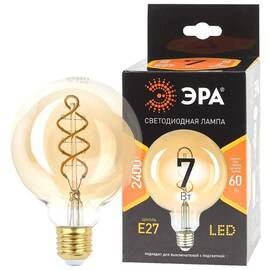 Лампа светодиодная Эра E27 7W 2400K F-LED G95-7W-824-E27 spiral gold Б0047663