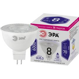 Лампа светодиодная Эра GU5.3 8W 6000K LED Lense MR16-8W-860-GU5.3 Б0054940