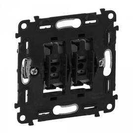 Выключатель двухклавишный Legrand Valena Мех In Matic 10AX 250V с подсветкой безвинт. зажим 752005