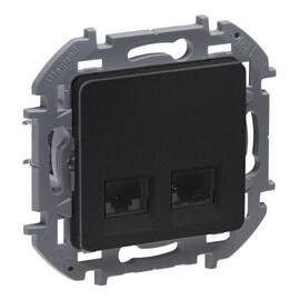 Двойная розетка RJ 45 категория 6 UTP INSPIRIA антрацит