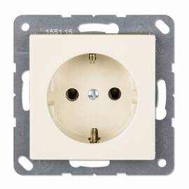 Jung EcoProfi Розетка с заземл. без штор. 16А 250В~ безвинтовые клеммы, беж.