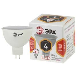 Лампа светодиодная Эра GU5.3 4W 2700K LED MR16-4W-827-GU5.3 Б0017897