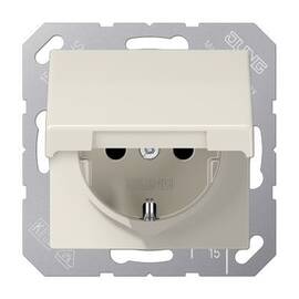 Розетка 2K+З cо шторками и крышкой Jung AS1520KIKL