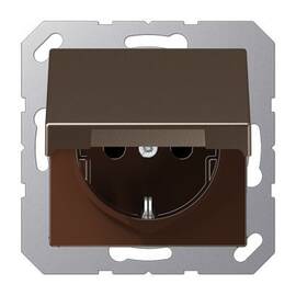 Розетка Schuko с крышкой и шторками Jung A1520BFKIKLMO