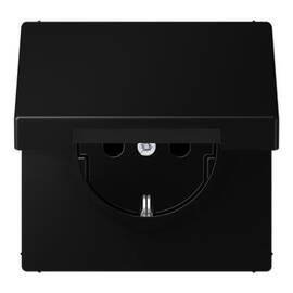 Розетка Schuko с крышкой и шторками Jung LS1520BFKIKLSWM