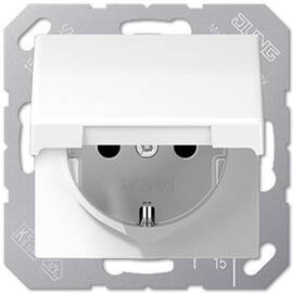 Розетка Schuko с крышкой Jung EP1420KLWWM