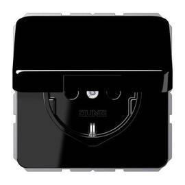Розетка Schuko с крышкой Jung CD1520BFKLSW