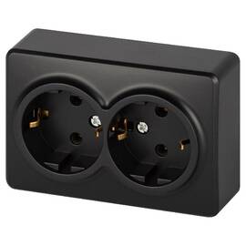 Розетка двойная с заземлением Эра 11-2205-05 Б0063047