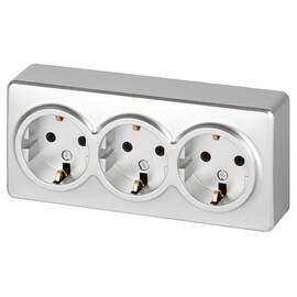 Розетка тройная с заземлением Эра 11-2208-03 Б0063010